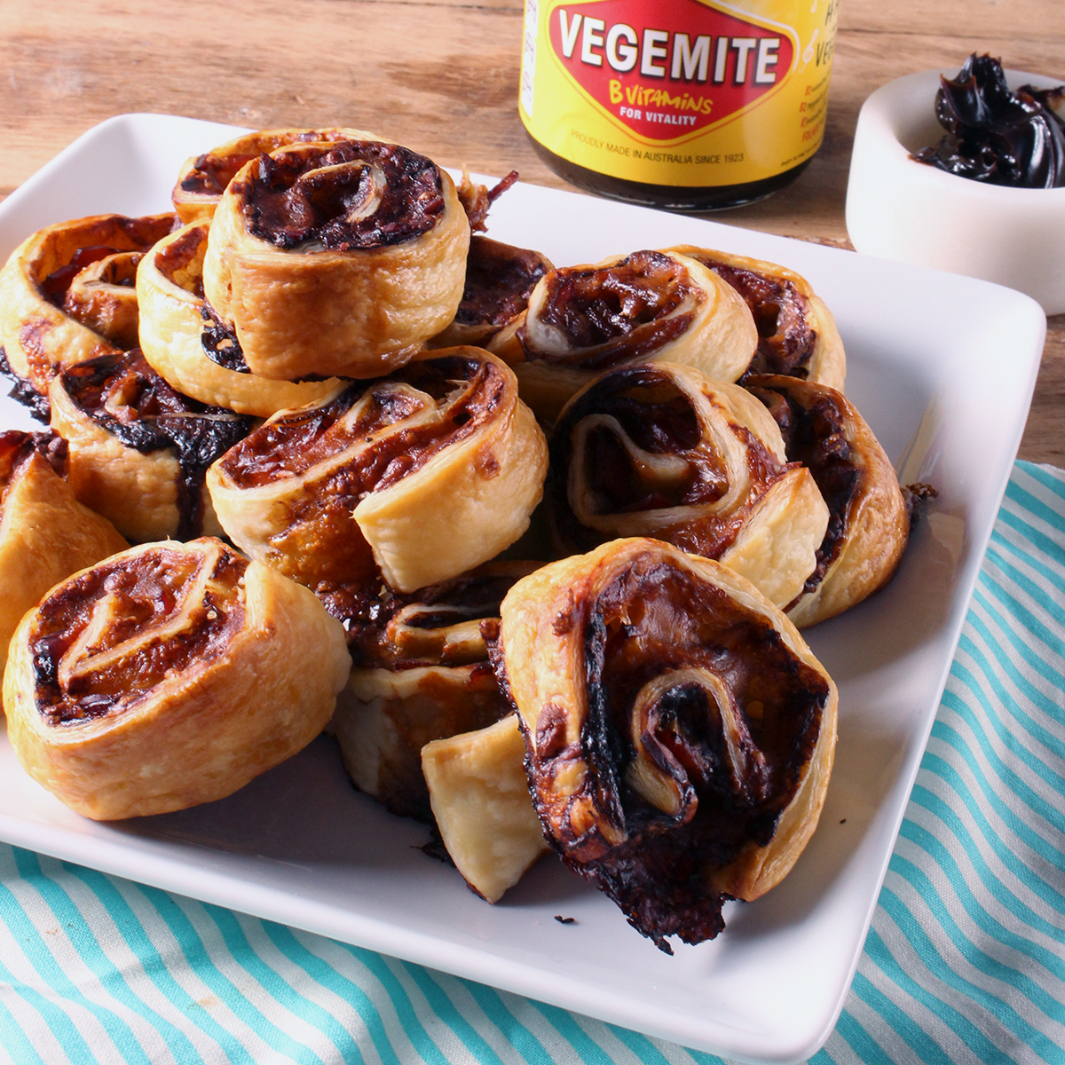 Leg Ham, Cheese And Vegemite Scrolls