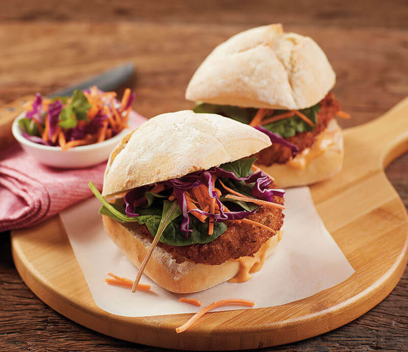 Lightly Seasoned Pork Schnitzel Burgers