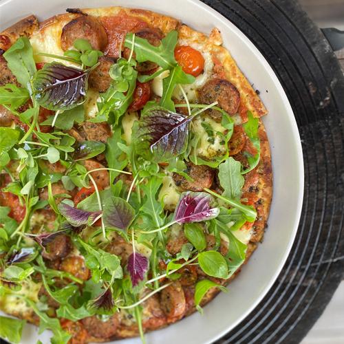 Sicilian Sausage Cauliflower Pizza