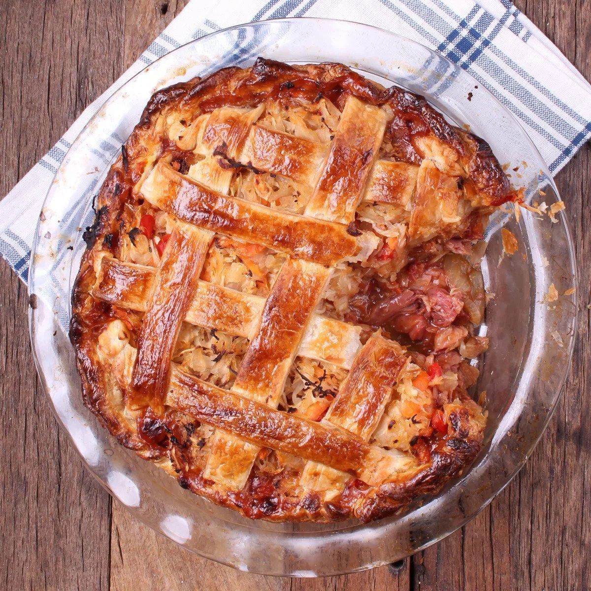 German Knuckle Pie with Sauer Kraut Crust
