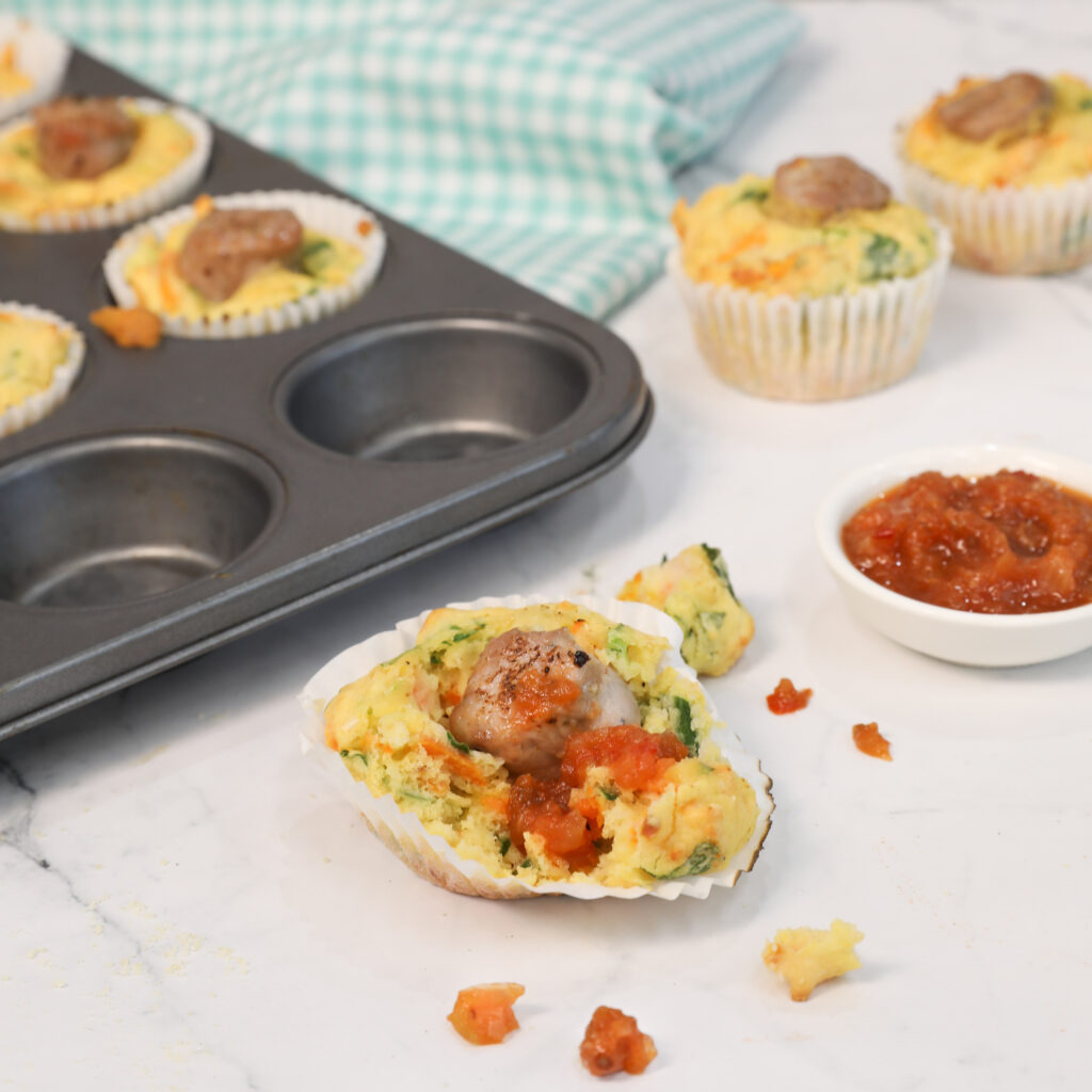 Sausage and sweet potato muffins