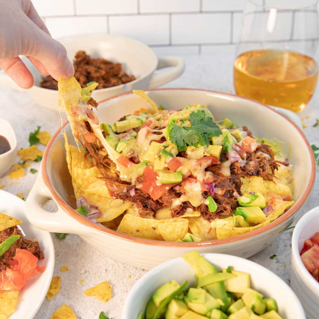 Three Aussie Farmers Pulled-Pork Nachoes Whisky BBQ