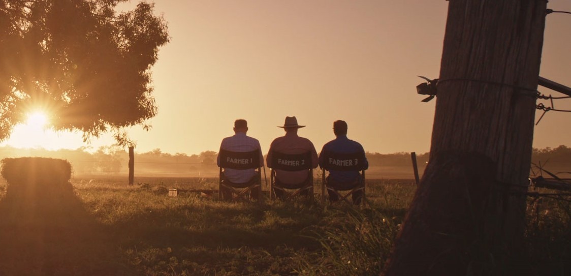 Three Aussie Farmers Sunset