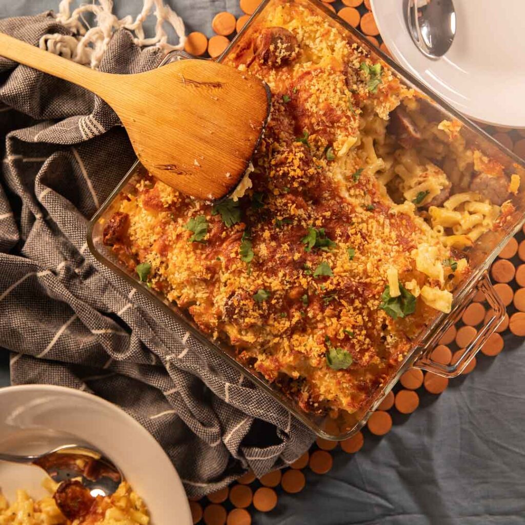 Three Aussie Farmers Sausage Mac'n'Cheese